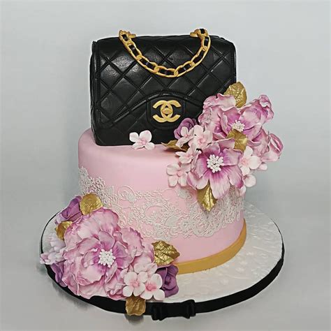 pink chanel bag cake|happy birthday chanel cake.